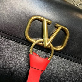 Valentino Large Calf Shoulder Bag Black 0002