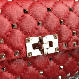 Valentino Fashion Red Small Chain Bag 0123b