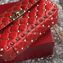 Valentino Fashion Red Small Chain Bag 0123b