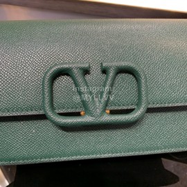 Valentino Fashion Leather Waist Bag Messenger Bag Green 0075
