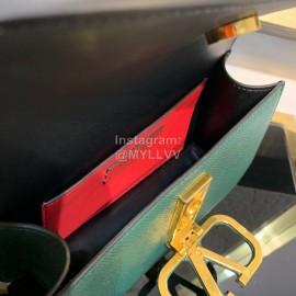 Valentino Fashion Leather Waist Bag Messenger Bag Green 0075