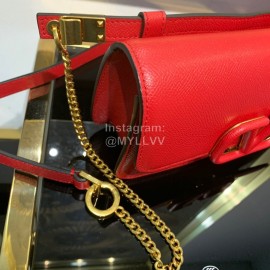 Valentino Fashion Leather Waist Bag Messenger Bag Red 0075
