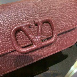 Valentino Fashion Leather Waist Bag Messenger Bag Purple 0075