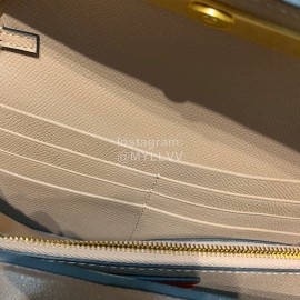 Valentino Palmprint Leather Chain Wallet Pink 0093