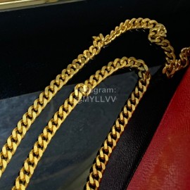 Valentino Palmprint Leather Chain Wallet Red 0093