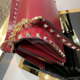 Valentino Fashion Flip Crossbody Bag Wine Red 1043