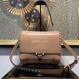 Valentino Fashion Flip Crossbody Bag Pink 1043