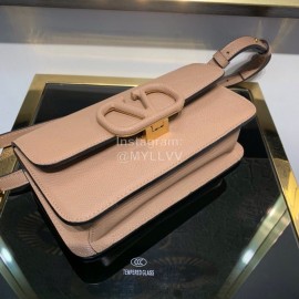 Valentino Fashion Leather Waist Bag Messenger Bag Pink 0075