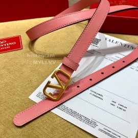 Valentino Calf Leather Gold Metal Buckle Belt Pink
