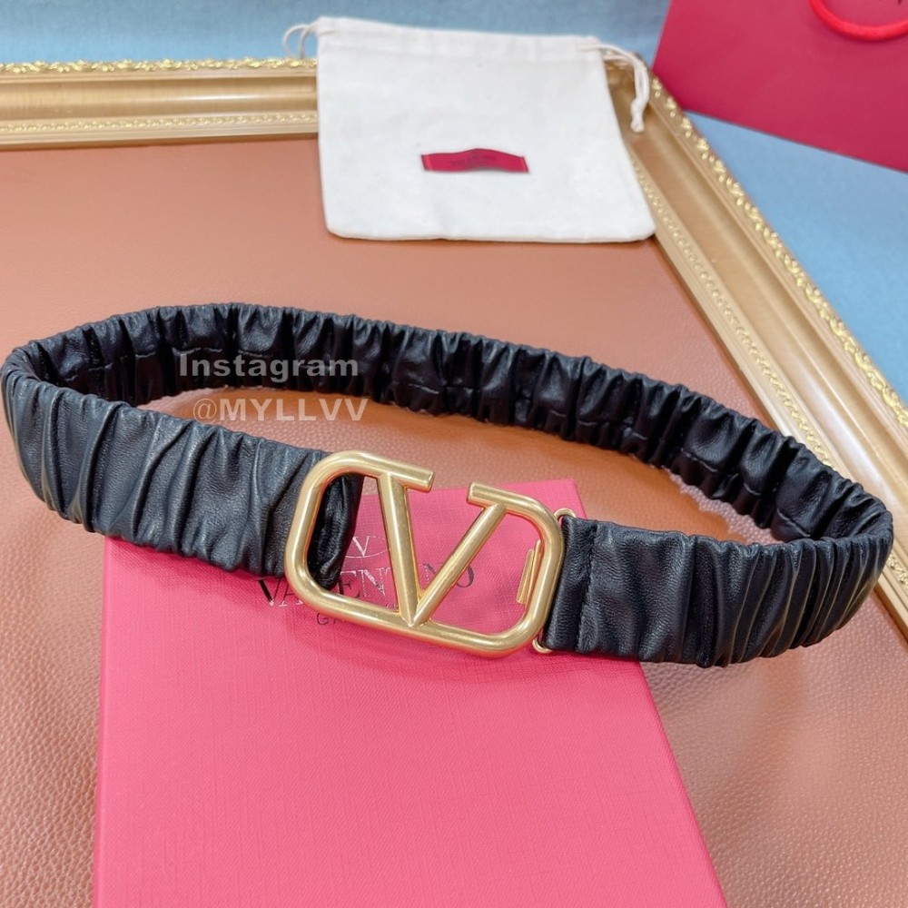 Valentino Fashion Sheepskin Pure Copper Gold Buckle 40mm Belt