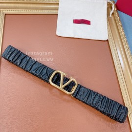 Valentino Fashion Sheepskin Pure Copper Gold Buckle 40mm Belt