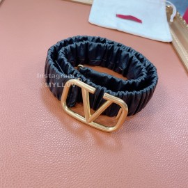 Valentino Fashion Sheepskin Pure Copper Gold Buckle 40mm Belt