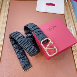 Valentino Fashion Sheepskin Pure Copper Gold Buckle 40mm Belt