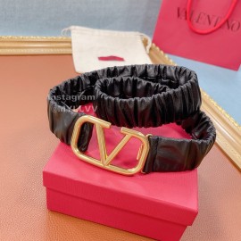 Valentino Fashion Sheepskin Pure Copper Gold Buckle 40mm Belt