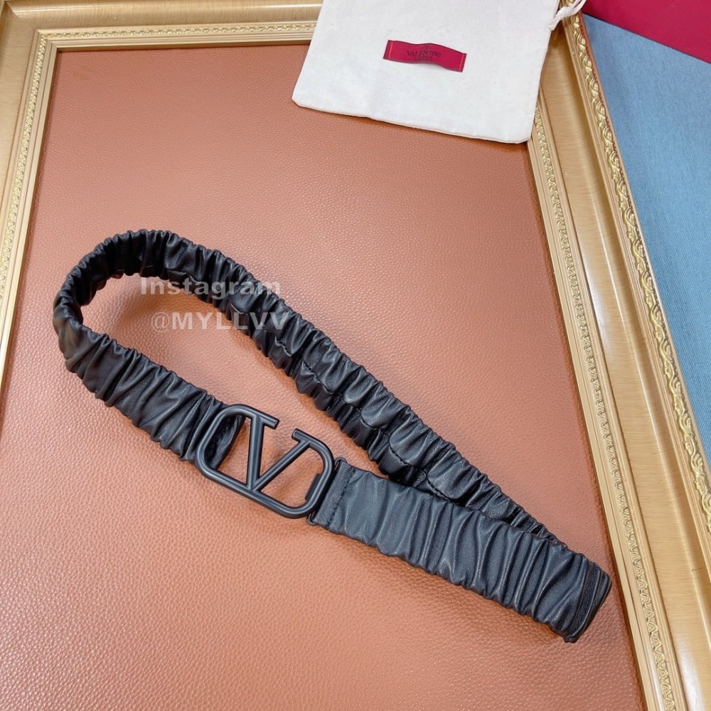 Valentino Fashion Sheepskin Pure Copper Black Buckle 40mm Belt