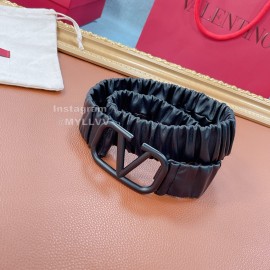 Valentino Fashion Sheepskin Pure Copper Black Buckle 40mm Belt