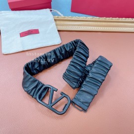 Valentino Fashion Sheepskin Pure Copper Black Buckle 40mm Belt