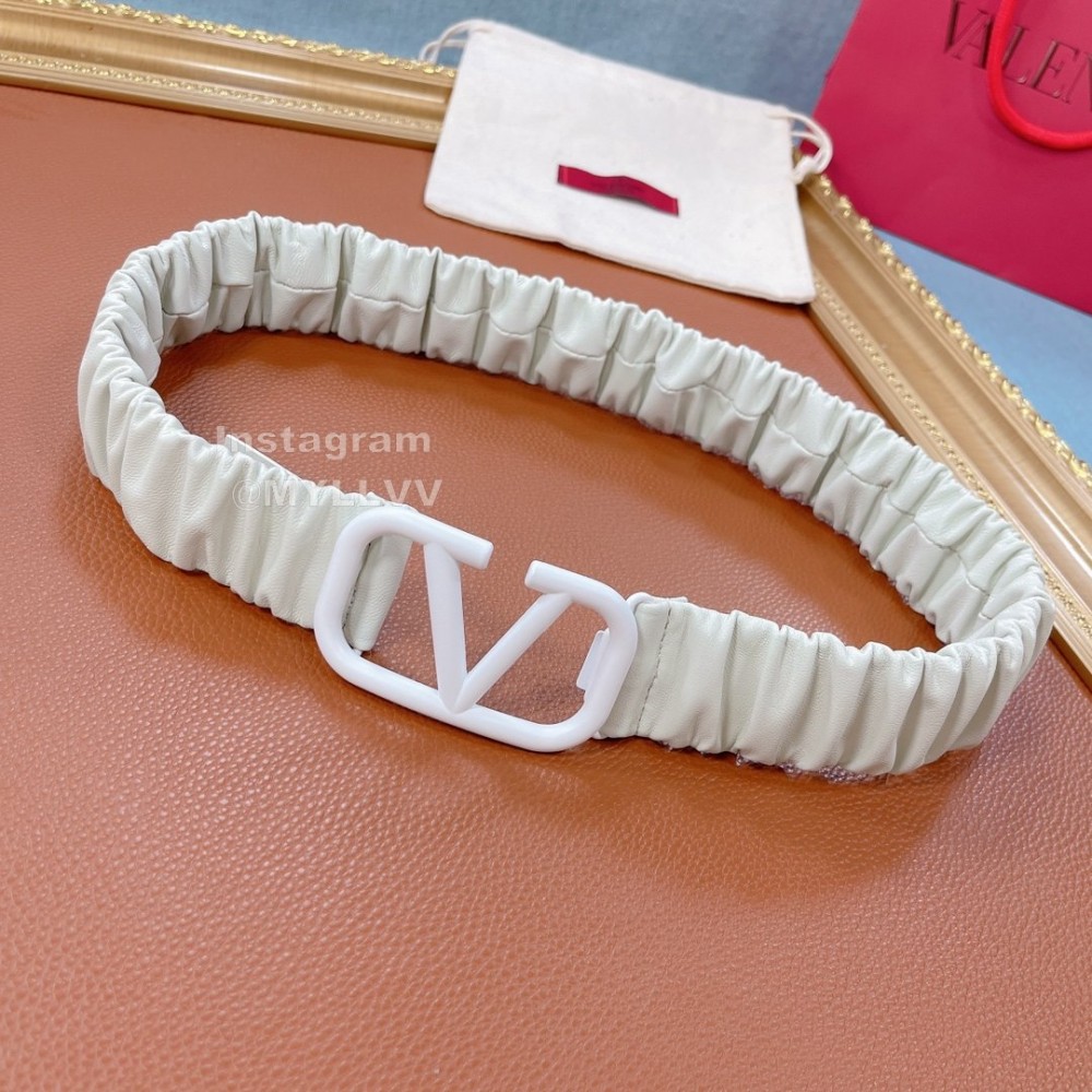 Valentino Fashion Sheepskin Pure Copper Buckle 40mm Belt White