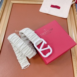 Valentino Fashion Sheepskin Pure Copper Buckle 40mm Belt White