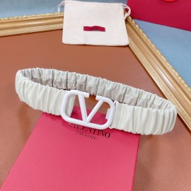 Valentino Fashion Sheepskin Pure Copper Buckle 40mm Belt White