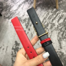 Valentino Calf Leather Gold Metal Buckle 25mm Belt Red