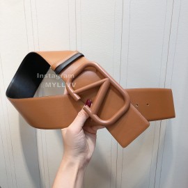 Valentino Fashion Calf Leather Belt For Women Brown