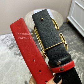 Valentino New Calf Leather Pure Copper Buckle Belt