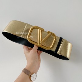 Valentino New Gold Calf Leather Pure Copper Buckle 70mm Belt