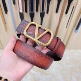Valentino Litchi Grain Cowhide Pure Copper Buckle 40mm Belt