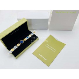 Van Cleef Arpels Sweet Alhambra Mini Dial Bracelet Watch Blue