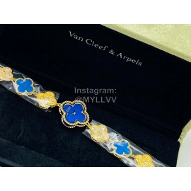 Van Cleef Arpels Sweet Alhambra Mini Dial Bracelet Watch Blue