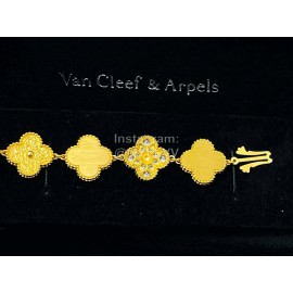 Van Cleef Arpels Sweet Alhambra Mini Dial Bracelet Watch Blue