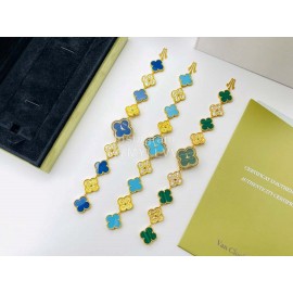 Van Cleef Arpels Sweet Alhambra Mini Dial Bracelet Watch Blue