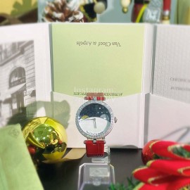 Van Cleef Arpels Vca Factory Leather Strap Watch Red