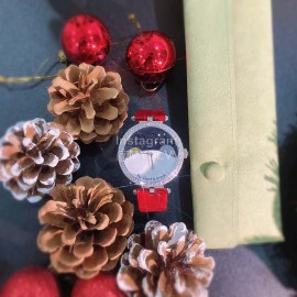 Van Cleef Arpels Vca Factory Leather Strap Watch Red