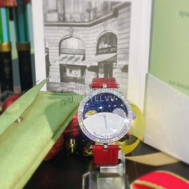 Van Cleef Arpels Vca Factory Leather Strap Watch Red