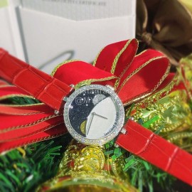 Van Cleef Arpels Vca Factory Leather Strap Watch Red