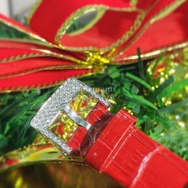 Van Cleef Arpels Vca Factory Leather Strap Watch Red