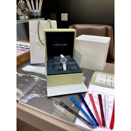 Van Cleef Arpels Sweet Alhambra White Crocodile Leather Strap Watch