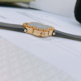 Van Cleef Arpels Vca Factory Silk Cowhide Strap Watch Black