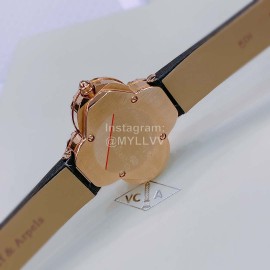 Van Cleef Arpels Vca Factory Silk Cowhide Strap Watch Black