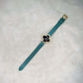 Van Cleef Arpels 30mm Dial Green Leather Strap Quartz Watch