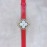 Van Cleef Arpels 30mm Dial Leather Strap Quartz Watch Red