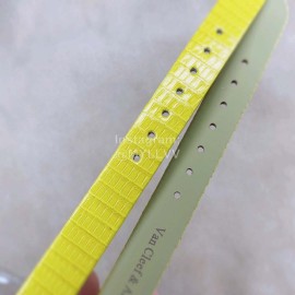 Van Cleef Arpels 30mm Dial Leather Strap Quartz Watch Yellow