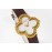 Van Cleef Arpels Sapphire Crystal Glass Zircon Mosaic Watch Brown