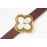 Van Cleef Arpels Sapphire Crystal Glass Zircon Mosaic Watch Brown