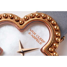 Van Cleef Arpels Sapphire Crystal Glass Zircon Mosaic Watch Gray