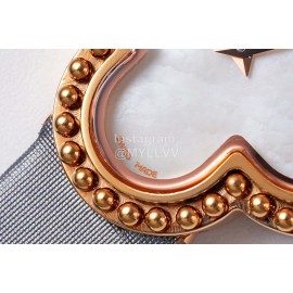 Van Cleef Arpels Sapphire Crystal Glass Zircon Mosaic Watch Gray