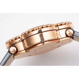 Van Cleef Arpels Sapphire Crystal Glass Zircon Mosaic Watch Gray