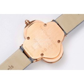 Van Cleef Arpels Sapphire Crystal Glass Zircon Mosaic Watch Gray